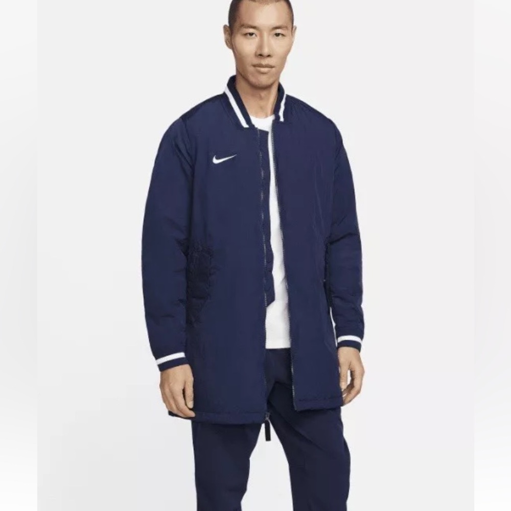 Nike Baseball Stock Dugout Jacket Parka Coat Navy  DC8335-419 Men's Size S New